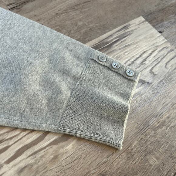 NWT Talbots Plus 3X Gray Turtleneck Sweater Button Cuff Long Sleeve Soft Stretch - Picture 3 of 8